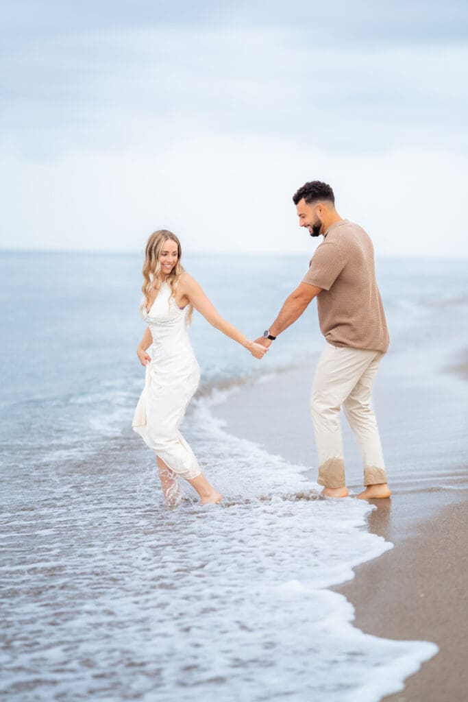Sunrise beach engagement shoot