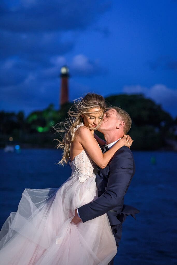 Bride and groom getting married at the Pelican club Jupiter Florida